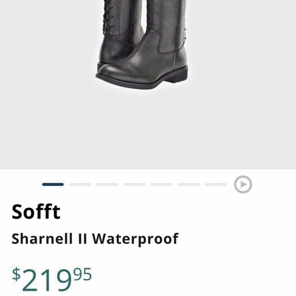 Sofft Sharnell II Black Pebbled Leather Sz 7 M Riding Waterproof Lined Boots - Picture 12 of 12